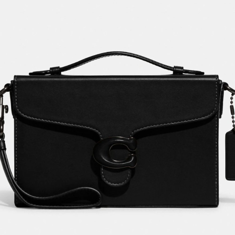Coach Black Leather Top-Handle Shoulder Bag